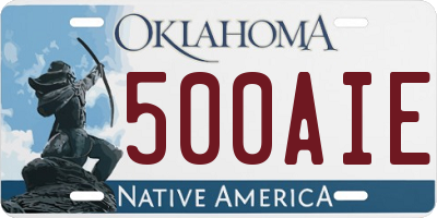 OK license plate 500AIE