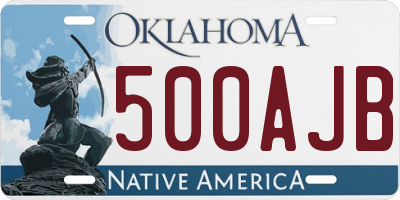OK license plate 500AJB
