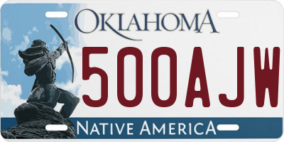 OK license plate 500AJW