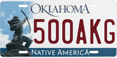 OK license plate 500AKG