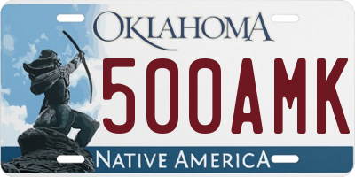 OK license plate 500AMK