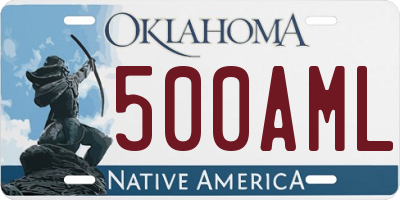 OK license plate 500AML