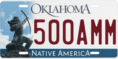 OK license plate 500AMM