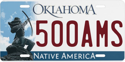 OK license plate 500AMS