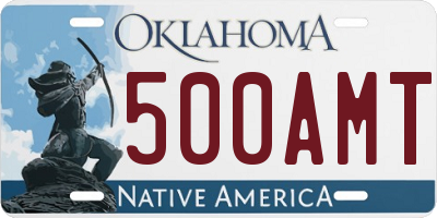 OK license plate 500AMT