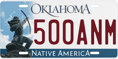 OK license plate 500ANM