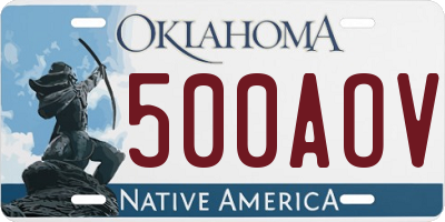 OK license plate 500AOV