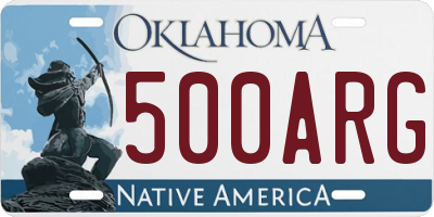 OK license plate 500ARG