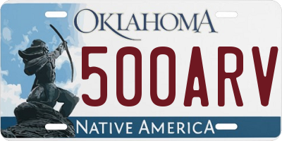 OK license plate 500ARV