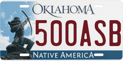 OK license plate 500ASB