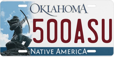OK license plate 500ASU