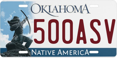 OK license plate 500ASV