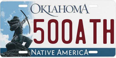 OK license plate 500ATH
