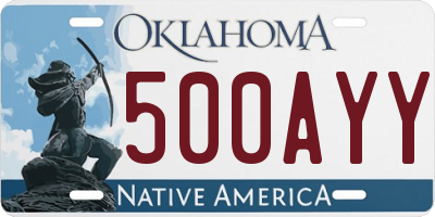 OK license plate 500AYY
