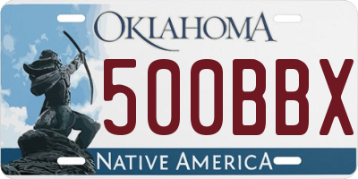 OK license plate 500BBX