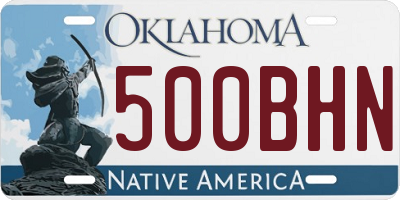 OK license plate 500BHN