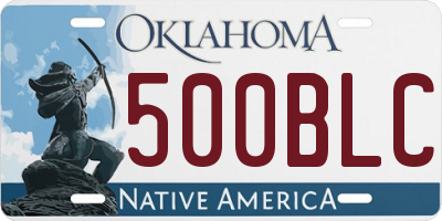 OK license plate 500BLC