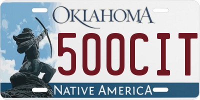 OK license plate 500CIT