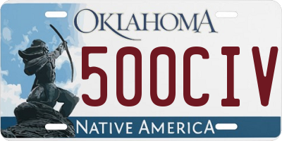 OK license plate 500CIV