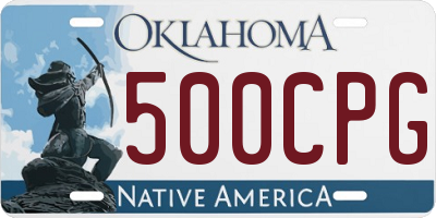 OK license plate 500CPG