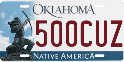 OK license plate 500CUZ