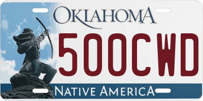OK license plate 500CWD