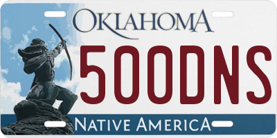 OK license plate 500DNS