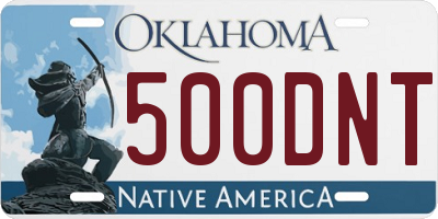 OK license plate 500DNT