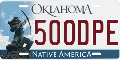 OK license plate 500DPE
