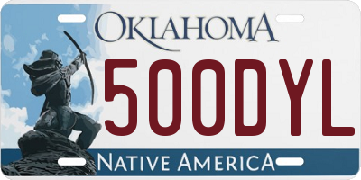 OK license plate 500DYL