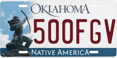 OK license plate 500FGV