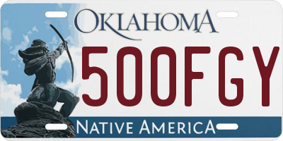 OK license plate 500FGY