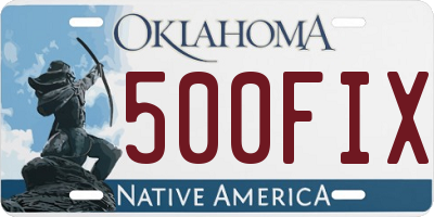 OK license plate 500FIX