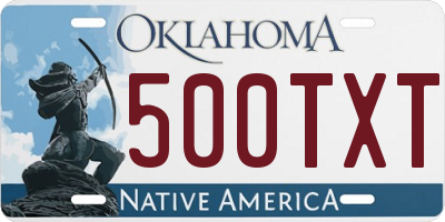OK license plate 500TXT