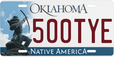 OK license plate 500TYE