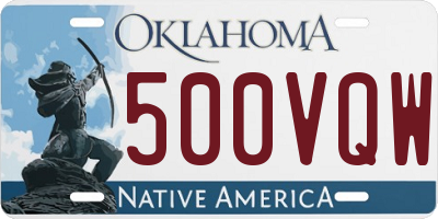 OK license plate 500VQW