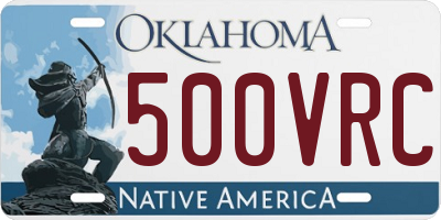 OK license plate 500VRC
