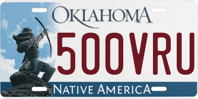 OK license plate 500VRU