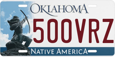 OK license plate 500VRZ