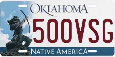 OK license plate 500VSG