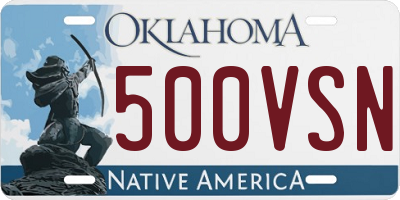 OK license plate 500VSN