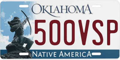 OK license plate 500VSP