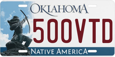OK license plate 500VTD