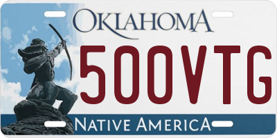 OK license plate 500VTG