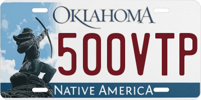 OK license plate 500VTP
