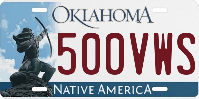 OK license plate 500VWS
