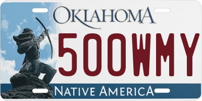 OK license plate 500WMY