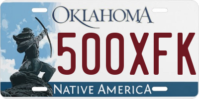 OK license plate 500XFK
