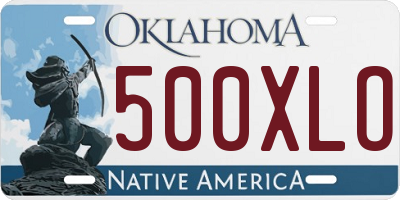 OK license plate 500XLO
