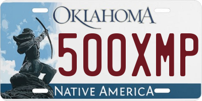 OK license plate 500XMP